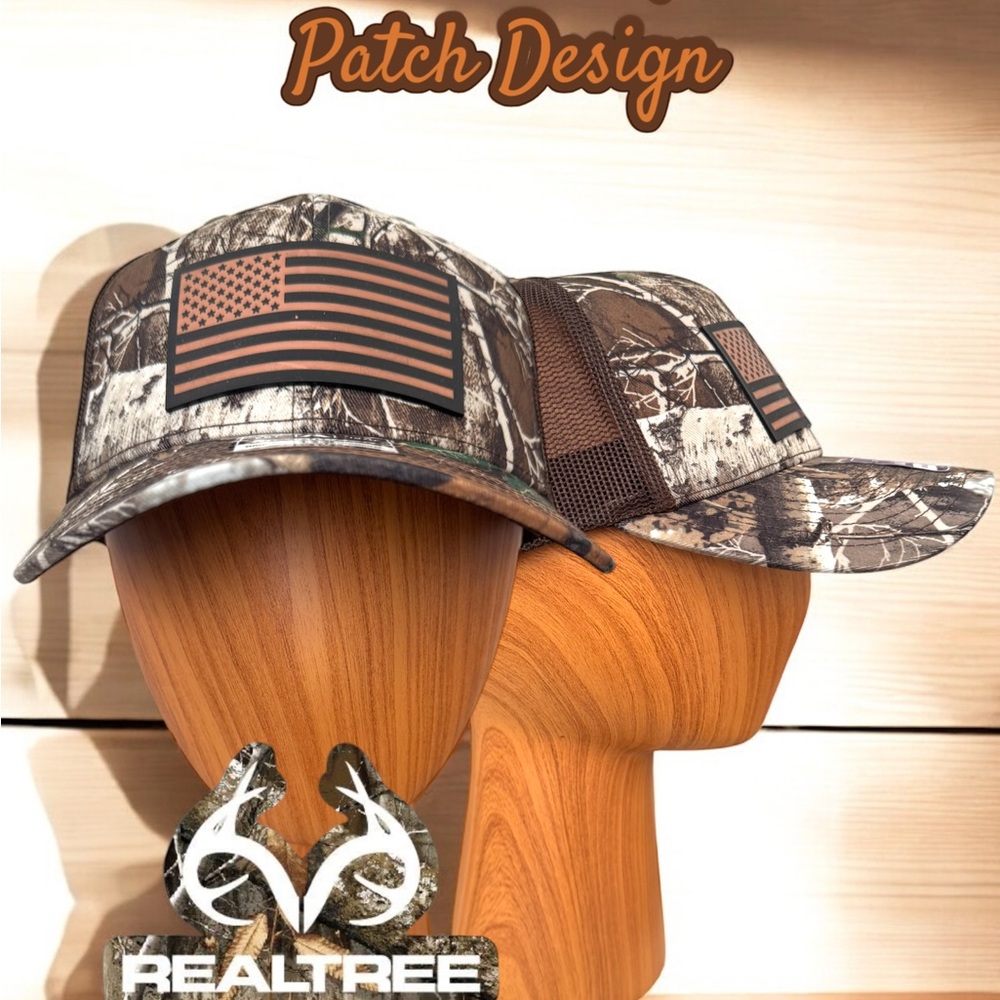 Realtree Camo Hat with Flag Patch